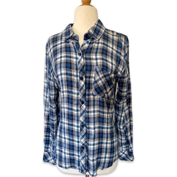 Rails Hunter Plaid Super Soft Flannel Button Up Blue - Picture 2 of 9